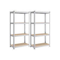 SCHWERLASTREGAL MONROVIA 2ER-SET - Silberfarben, Metall (80/160/40cm) - Hansiro