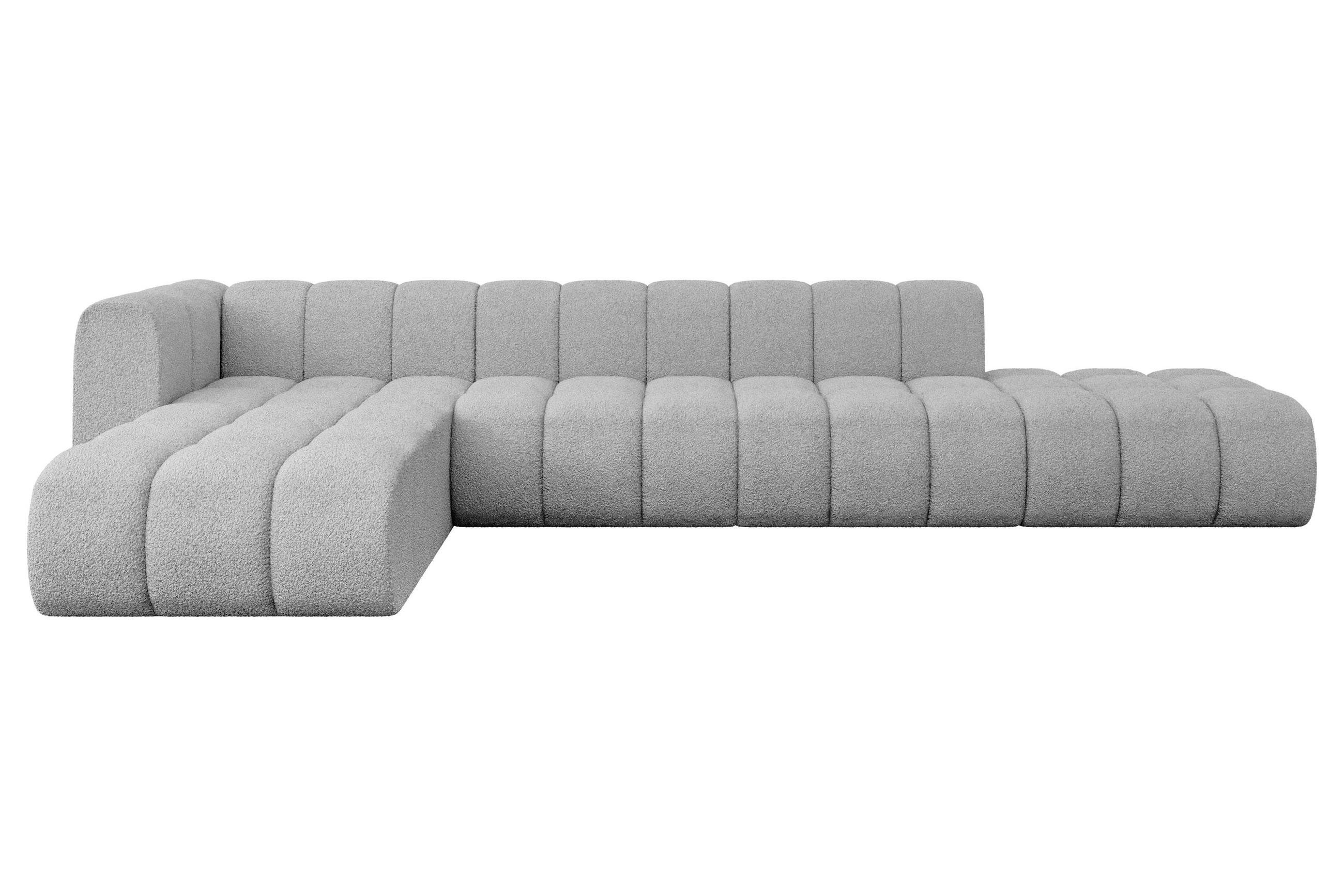 ECKSOFA modulares Sofa Zuvon-L2 - 387x177x70 cm Hellgrau - Hellgrau, Holzwerkstoff/Textil (387/177cm) - ALTDECOR