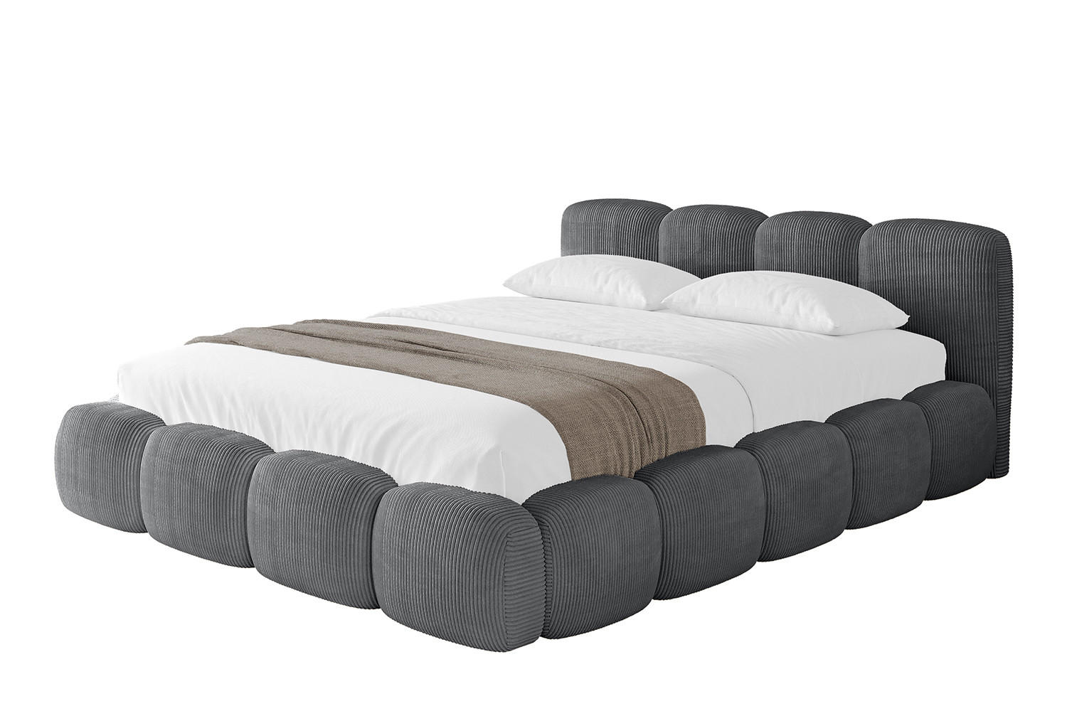 POLSTERBETT mit Bettkasten und Lattenrost, Boxbett ohne Matratze - KALA-v1 120x200 Dunkelgrau - Dunkelgrau, Holzwerkstoff/Textil (120/200cm) - ALTDECOR