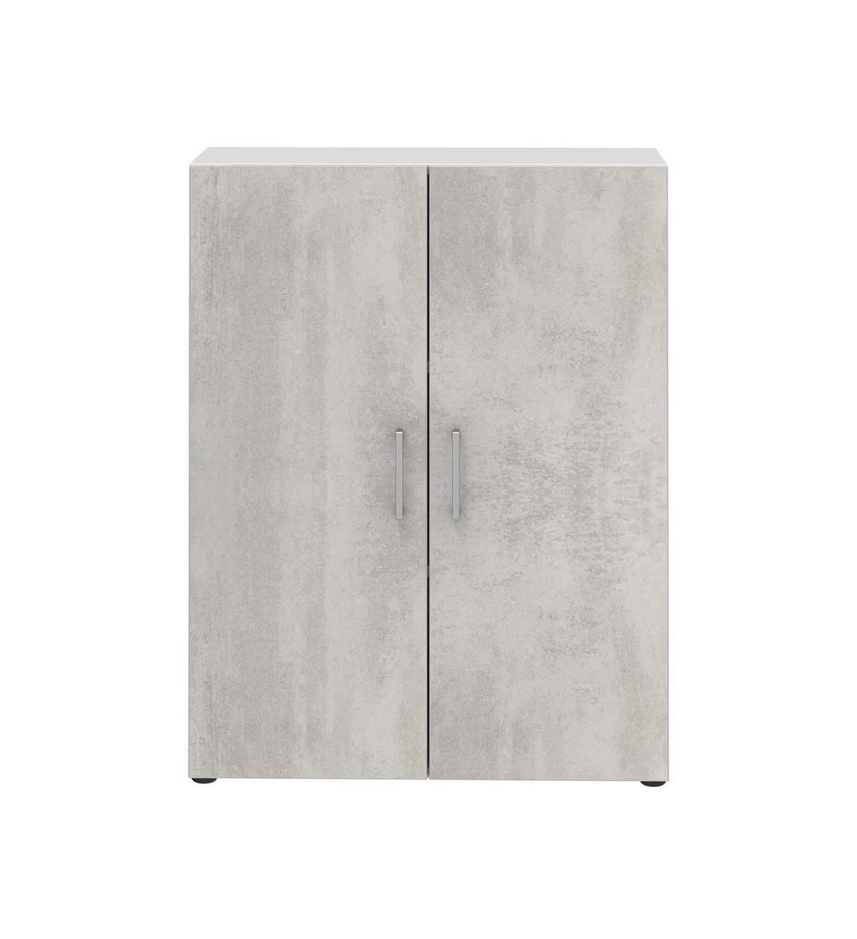 AKTENSCHRANK - 3 Fächer - Weiß/Beton - Grau, Holzwerkstoff (80/107.2/34.4cm) - Röhr