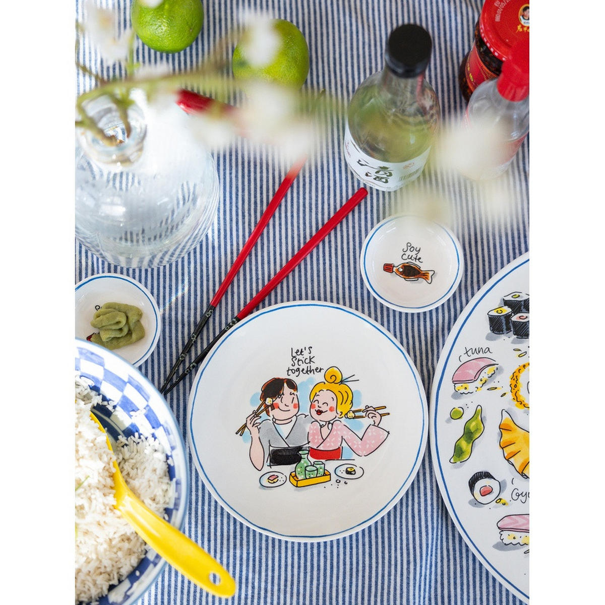TELLER Stick Together in Bunt - 18cm - Multicolor, Keramik (18/18/2cm) - Blond Amsterdam