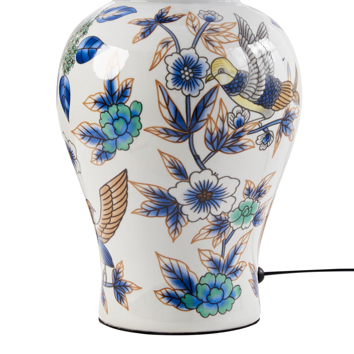 TISCHLAMPE Porzellan Weiß/Blau Moraca - Blau/Weiß, Keramik (40/40/53cm) - Beliani