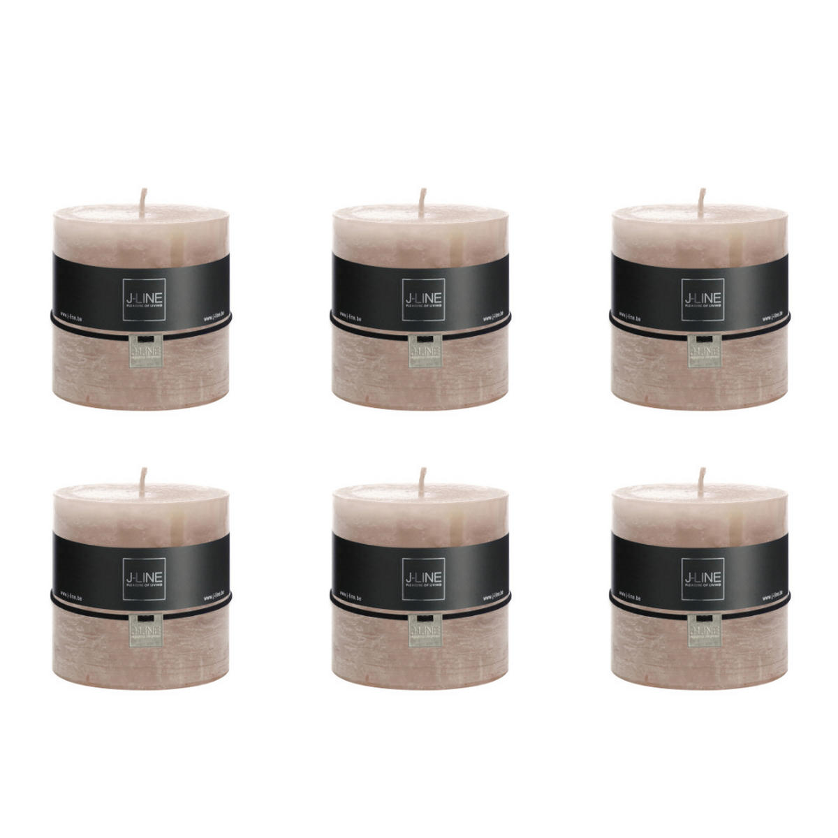 DUFTKERZE ZART - Hellrosa - 64 Std. - 6er set - Altrosa, Paraffin (10/10cm) - J-Line
