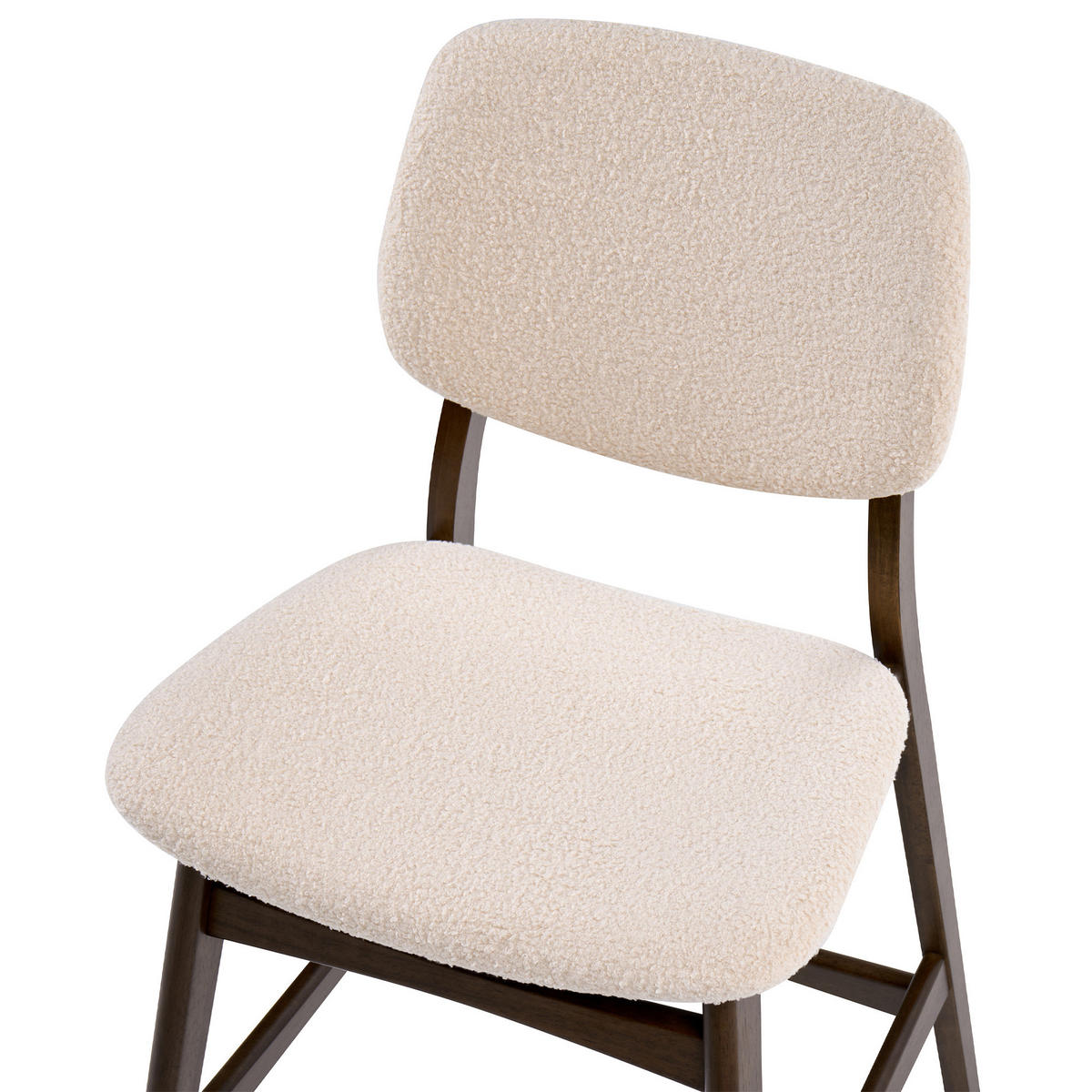 SCAUN DE BAR set de 2 bouclé maro/bej deschis Elaine - bej, material textil (53/98/62cm) - Beliani