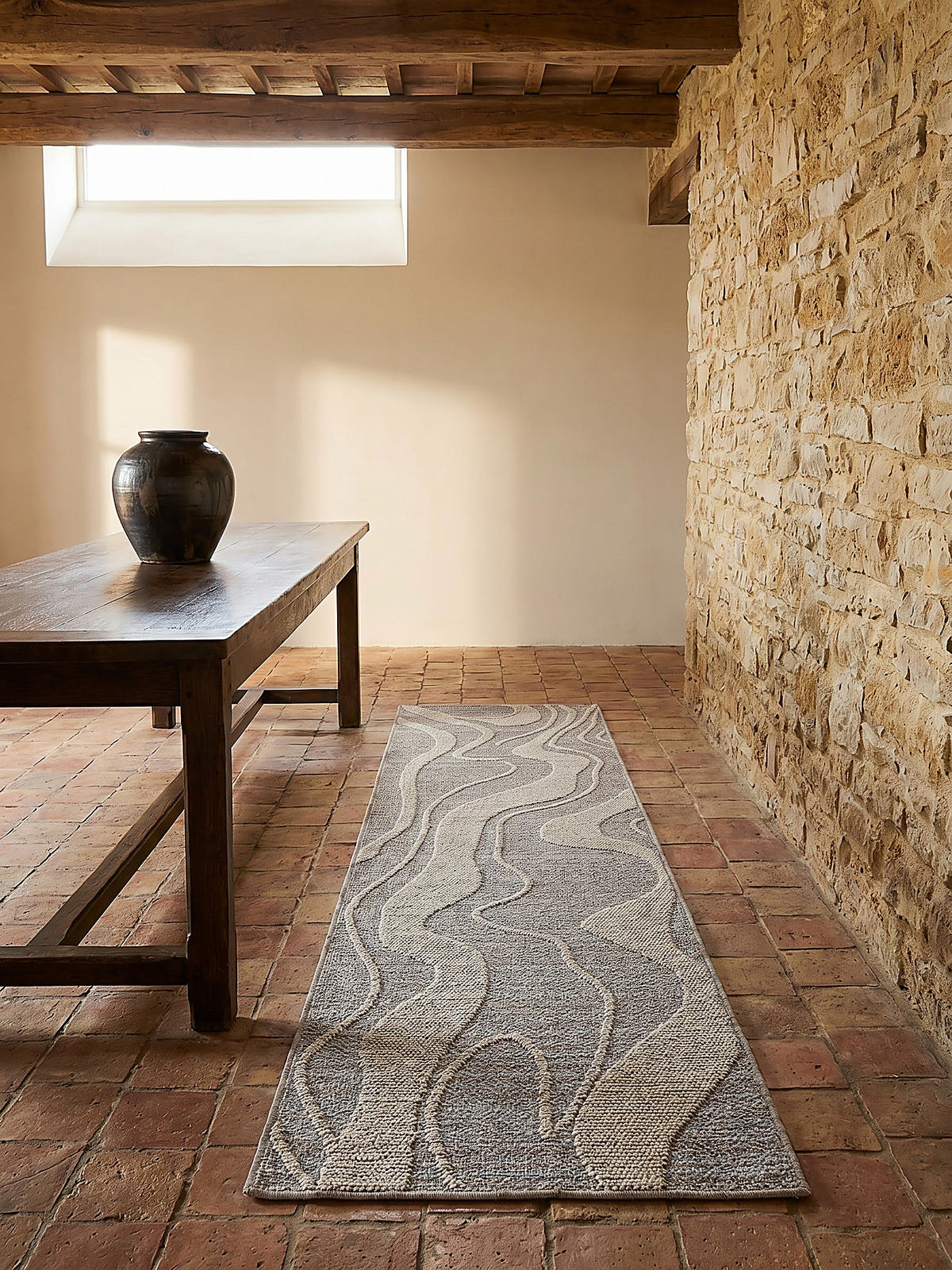 TEPPICH Waschbar LEAM, abstrakt, Grau, 60 x 223 cm - Grau, Textil (60/223cm) - KADIMA DESIGN