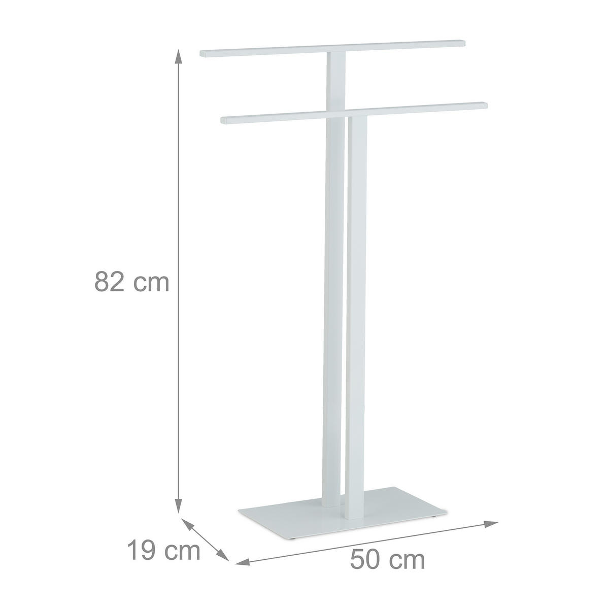 HANDTUCHSTÄNDER - Weiß, Metall (50/82/19cm) - Relaxdays