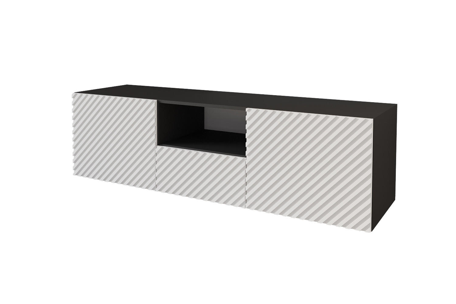 LOWBOARD ZENO-W 140x40x41 cm - Schwarz / Weiß - Weiß, Holzwerkstoff (140/40/41cm) - ALTDECOR