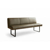 ESSZIMMERBANK ELEEN Grün Leder - Olivgrün/Grün, Leder (183/85/69cm) - KAWOLA