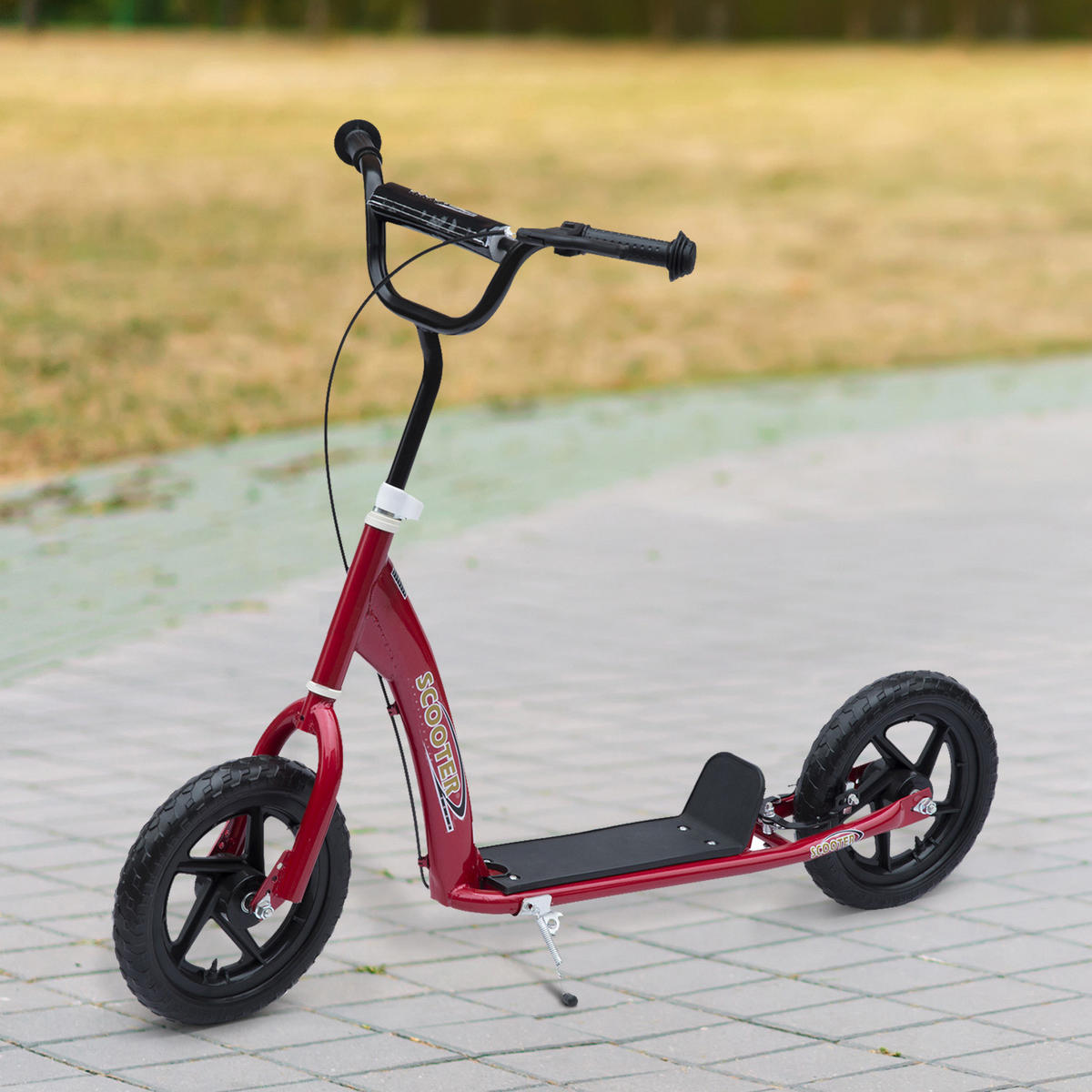KINDERROLLER, Schwarz/Rosa/Blau/Rot, Stahl+ PVA - Rot, Metall (120/52/80cm) - HOMCOM