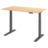 SCHREIBTISCH elektrisch XMKA 80/140/74 cm in Ahornfarben/Graphitfarben - Ahornfarben/Graphitfarben, Holzwerkstoff (80/140/74cm) - bümö
