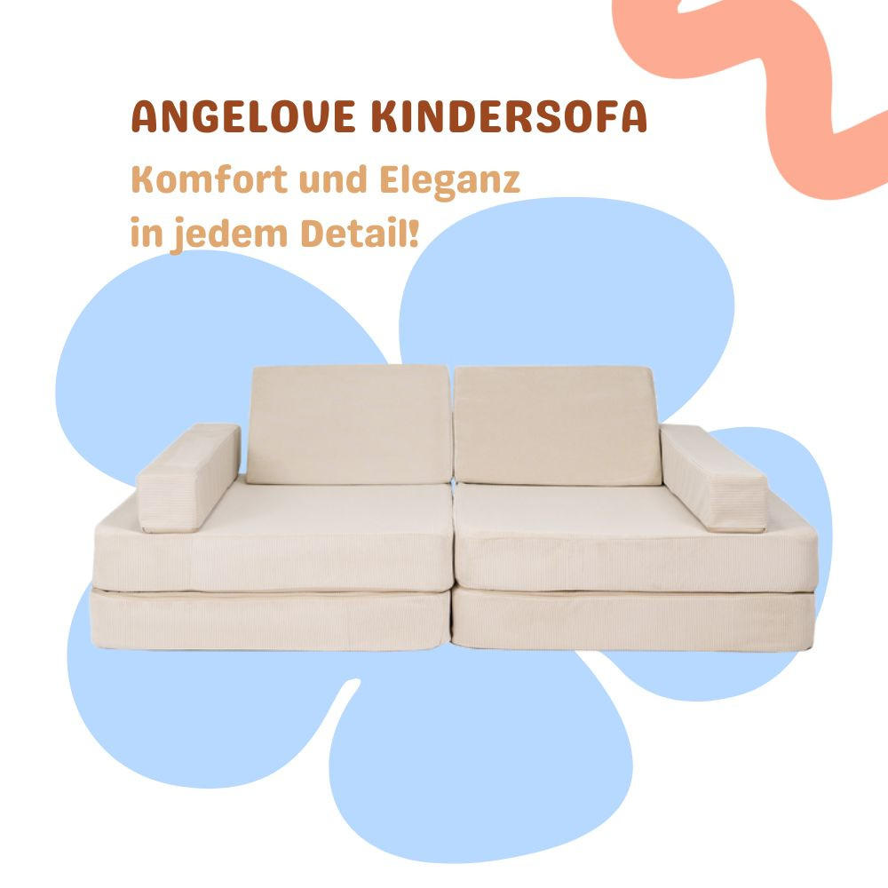 KINDERSOFA, Angelove, Cordsamt, Beige - Beige, Textil (160/48/80cm) - MeowBaby