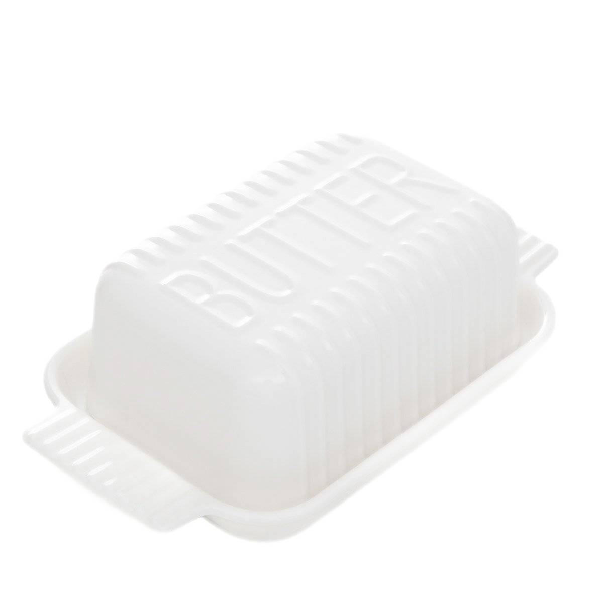 BUTTERDOSE Felis weiß 22/13/7 cm - Weiß, Keramik (13/7/22cm) - Homla