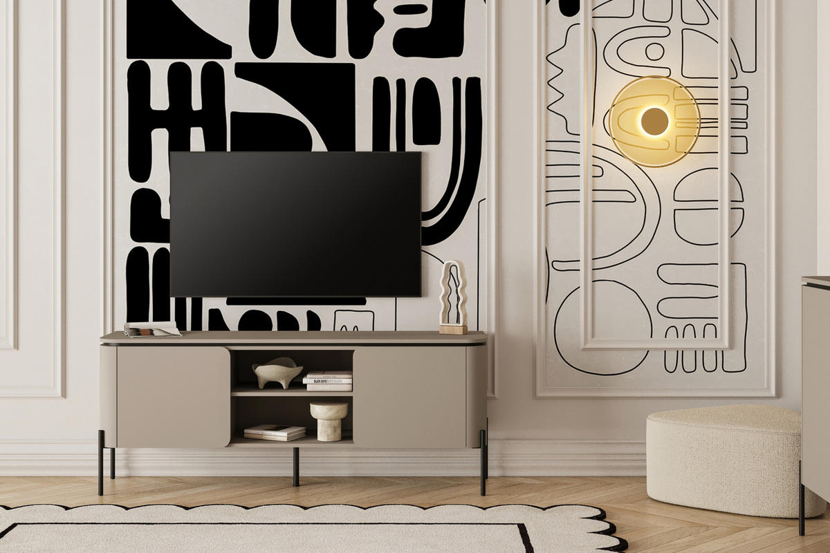 LOWBOARD BELVIO 162,8/65/39,5 cm, Beige - Beige, Holzwerkstoff (162.8/65/39.5cm) - MASSENO