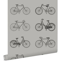 TAPETE Fahrräder 53 cm x 10.05 m - Grau, Papier (53/1000cm) - ESTAhome