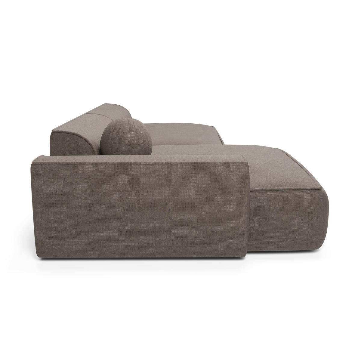 ECKSOFA LINKS Rastergewebe Taupe 260cm - Taupe, Textil (155/260cm) - Sia Home