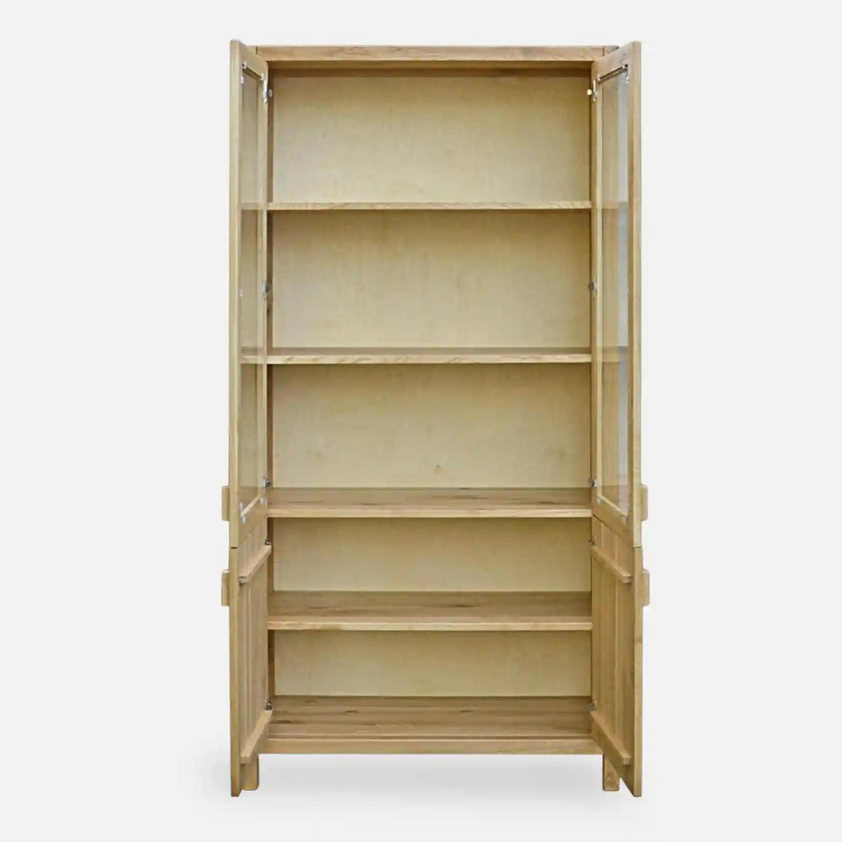 VITRINENSCHRANK aus Massivholz ins Wohnzimmer Büro DAVOS - Eichefarben, Holz (90/200/40cm) - Rawood Furniture