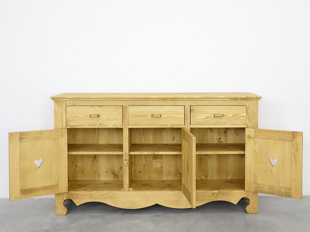 SIDEBOARD aus Massivholz MEXICANA - Honig, Holz (160/92/45cm) - Seart