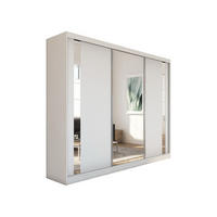SCHWEBETÜRENSCHRANK Gabo 240 cm mit Spiegel, 3-türig, weiß - Weiß, Kunststoff (240/216/61cm) - Margaret Hadas24