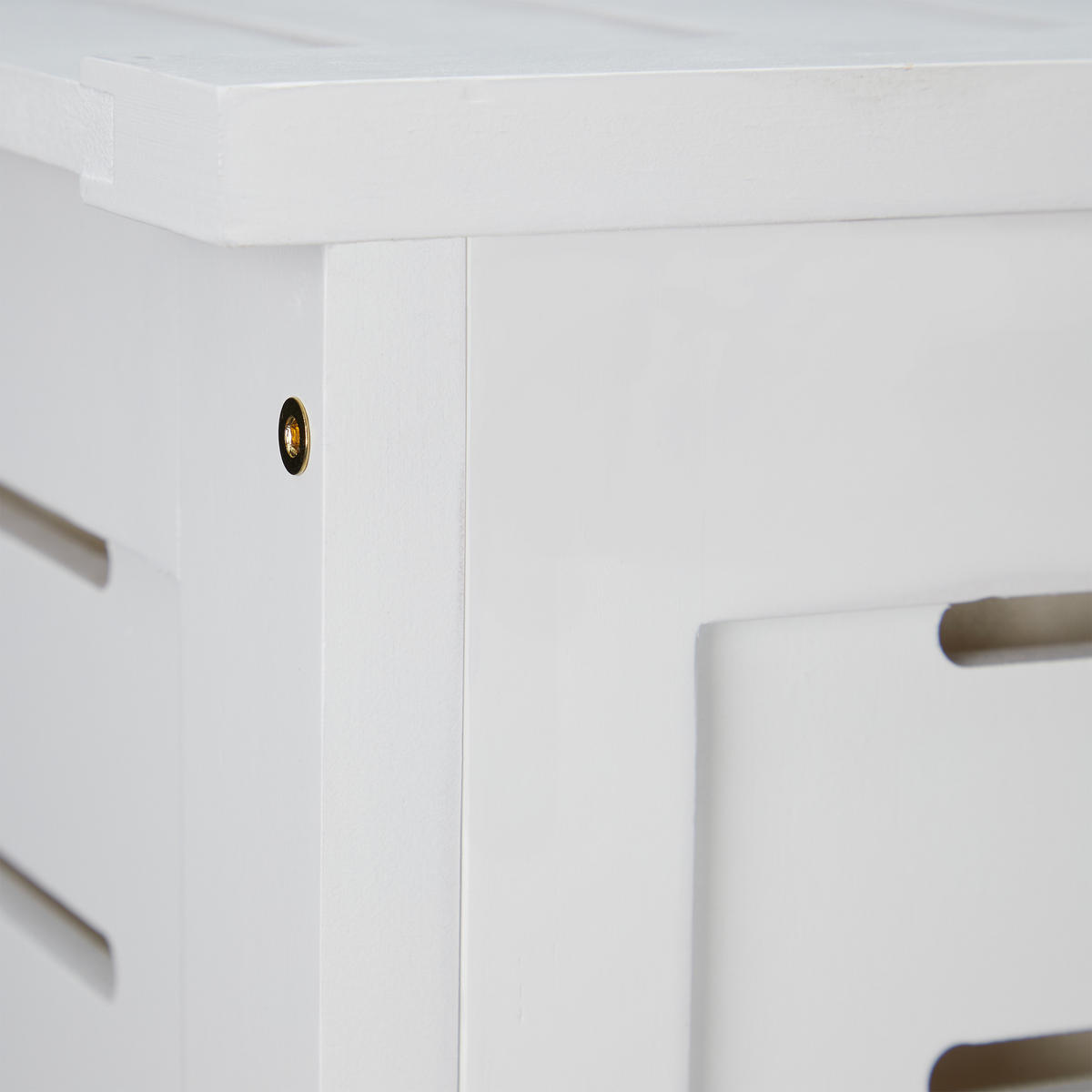 WÄSCHETRUHE - Weiß, Holz/Holzwerkstoff (45/65.5/45cm) - Relaxdays