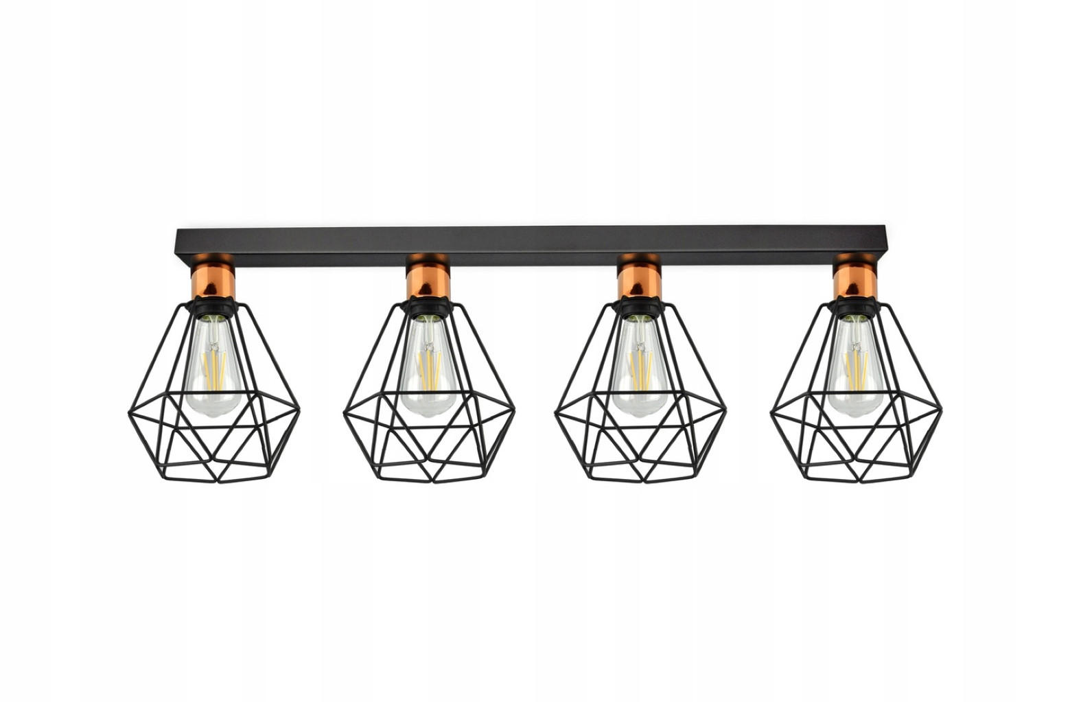 DECKENLEUCHTE EDISON II - Goldfarben/Schwarz, Metall (20/76/27cm) - kiki design