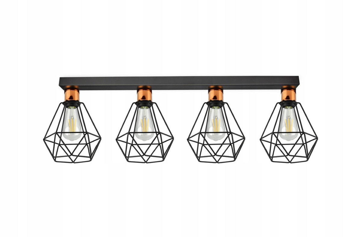 DECKENLEUCHTE EDISON II - Goldfarben/Schwarz, Metall (20/76/27cm) - kiki design