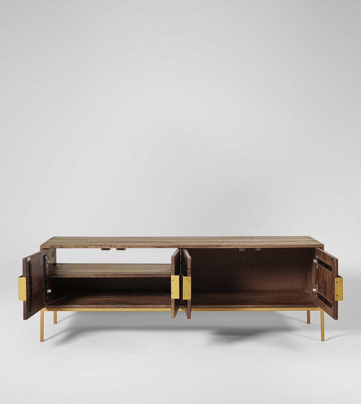 TV-SCHRANK Ralf Mangoholz Braun 50x40x145cm - Braun, Holz (40/50/145cm) - DELUKE