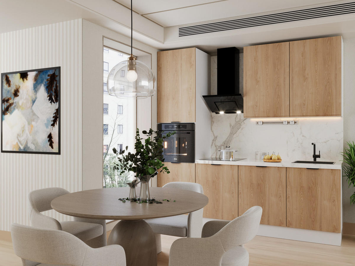 KÜCHENZEILE 240 cm Livaro – KU-S28 – Sonoma Eiche / Weiß - Weiß/Sonoma Eiche, Holzwerkstoff (240/247/60cm) - hi-markt