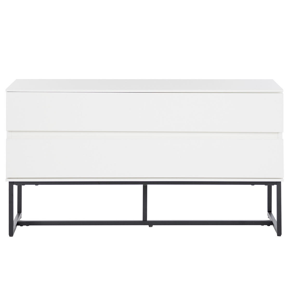 GARDEROBENBANK - Schwarz/Weiß, Holzwerkstoff/Metall (90/48/35cm) - home24