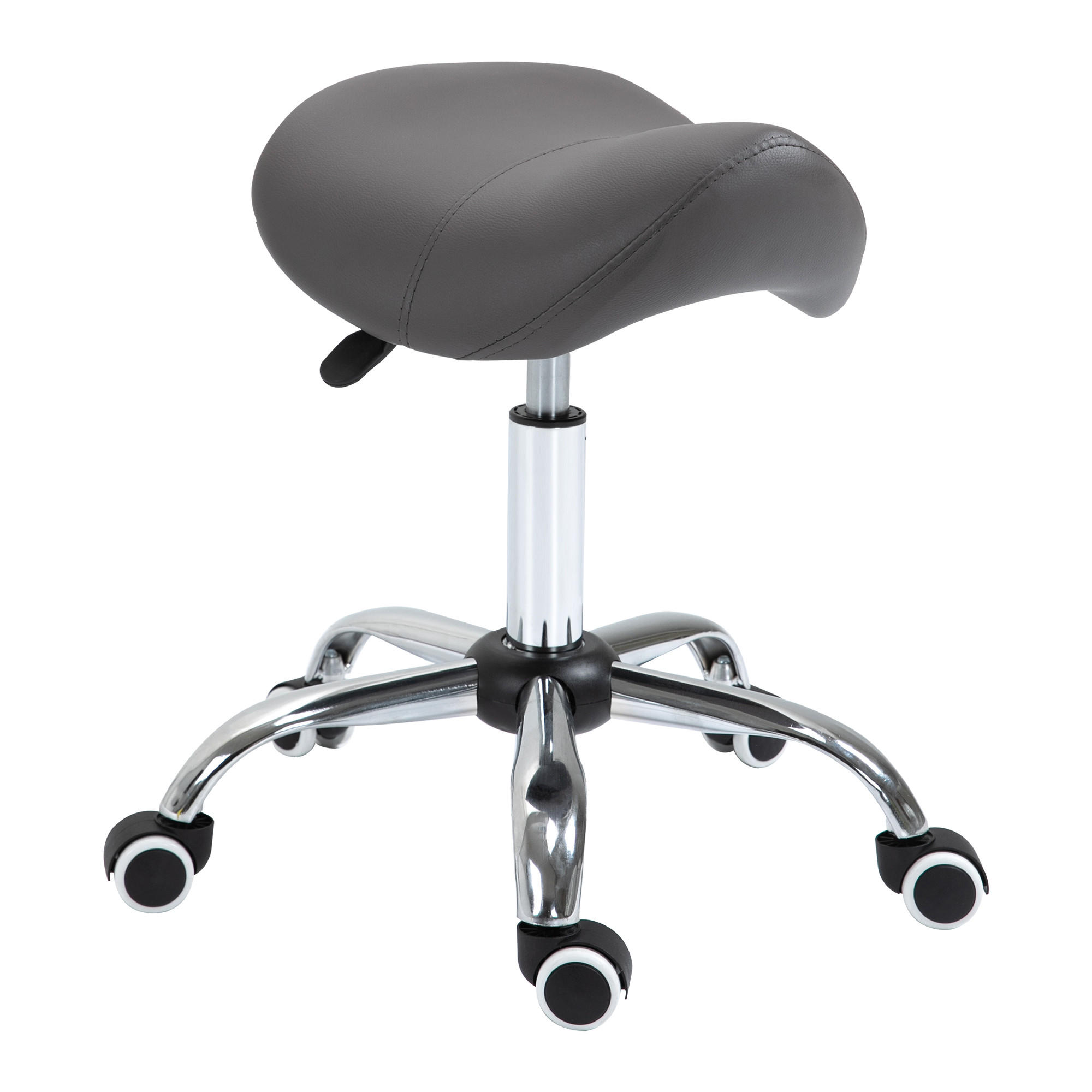 SATTELHOCKER, Arbeitshocker, Grau - Grau, Kunststoff (53/49/52cm) - HOMCOM