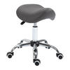 ROLLHOCKER Höhenverstellbarer Drehhocker Arbeitshocker mit Rädern Grau - Grau, Kunststoff (53/49/52cm) - HOMCOM