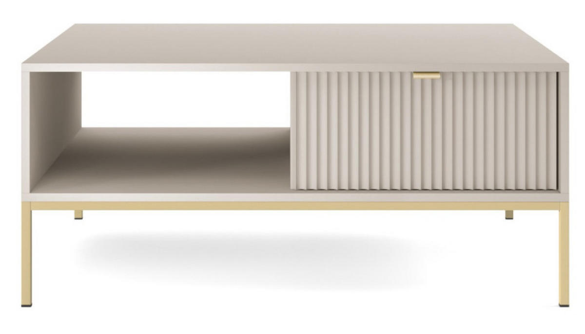 TISCH Kaschmir NEW Mit Goldfarbenem Gestell Mit Metallgestell - Kaschmir/Beige, Holzwerkstoff (104/104/46cm) - Sepro Meble