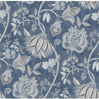 TAPETE Blumen 53 cm x 10 m - Blau, Papier (53/1000cm) - Sanders & Sanders