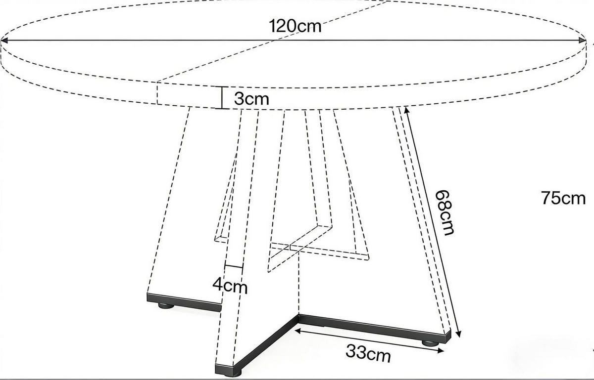 ESSTISCH rund, 120 cm Durchmesser, Naturfarben - Naturfarben, Holzwerkstoff (120/120/75cm) - MIVRAY