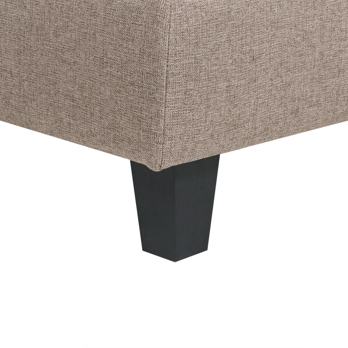 3-SITZER-SOFA Leinenoptik braun Unstad - Schwarz/Braun, Textil (228/72/76cm) - Beliani