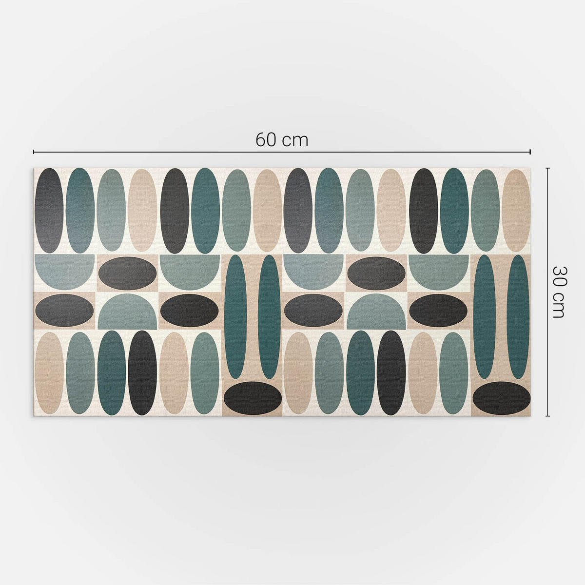 WANDPANEEL 6x 60x30 cm selbstklebend Ovalis - Petrol, Kunststoff (30/1.6/60cm) - Wallfluent