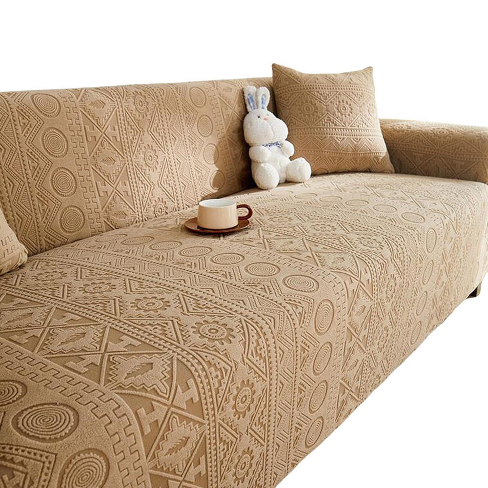 SOFABEZUG Khaki 3-Sitzer 190–230 cm - Hellbraun, Textil (190/230cm) - Kaket