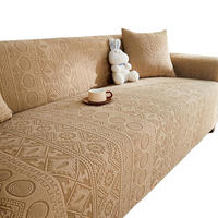 SOFABEZUG Khaki 3-Sitzer 190–230 cm - Hellbraun, Textil (190/230cm) - Kaket