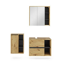 SADA KOUPELNOVÉHO NÁBYTKU Viola Artisan/šedá - šedá/světle šedá, kompozitní dřevo (80/60/46cm) - Vicco