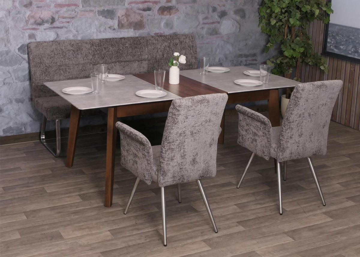 ESSZIMMER-SET Grau 3er-Set - Grau, Textil (180/99/65cm) - MCW