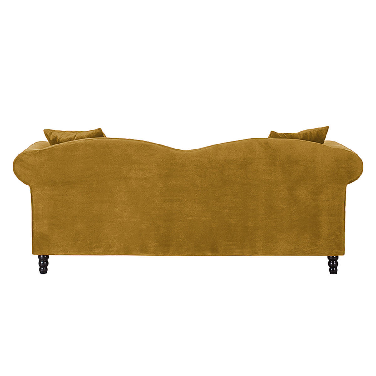 3-SITZER SOFA - Samt - Gelb/Schwarz, Buchenholz/Textil (213/84/79cm) - home24