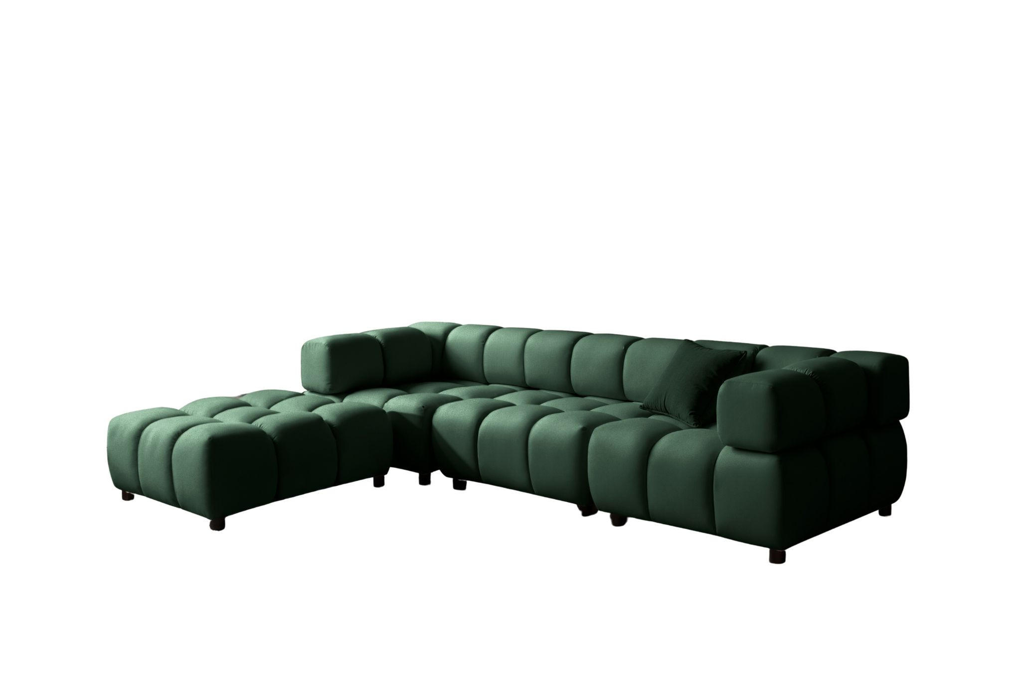 ECKSOFA L-Form Bolla, stoff Bluvel, Grün, Links - Grün, Holz (288/192cm) - Kaiser Möbel
