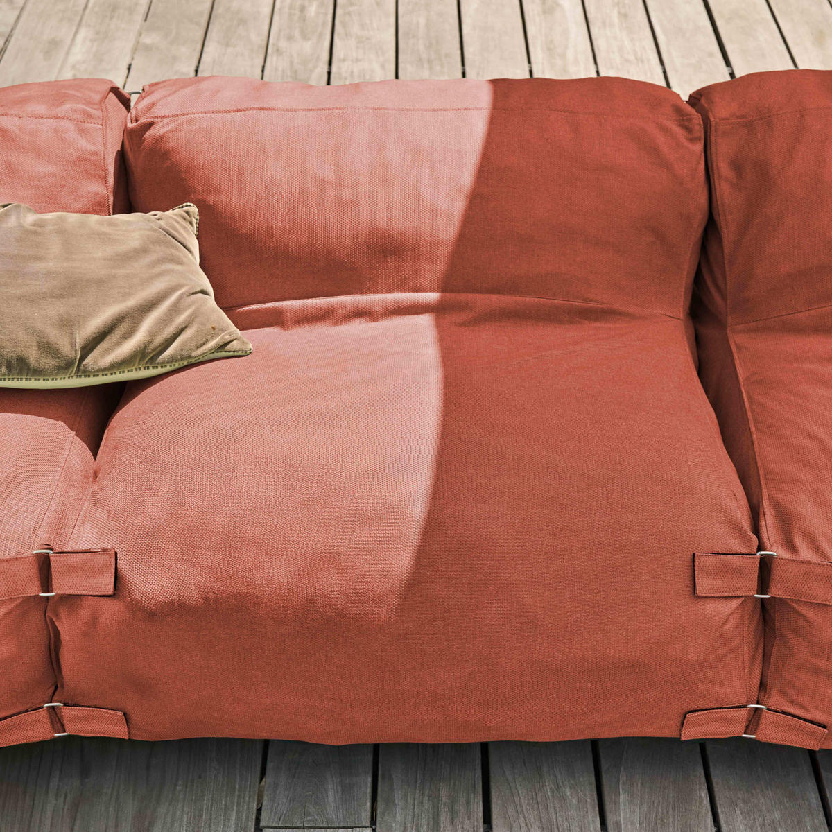 GARTENSOFA mit 5 Sitzplätzen, Terrakotta - Braun, Textil - Oviala