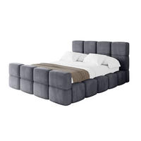 POLSTERBETT mit Bettkasten und Lattenrost, Bett mit Kopfteil, Boxbett ohne Matratze, Doppelbett mit Stauraum - NATA-Z 120x200 Dunkelgrau - Dunkelgrau, Holzwerkstoff/Textil (120/200cm) - ALTDECOR