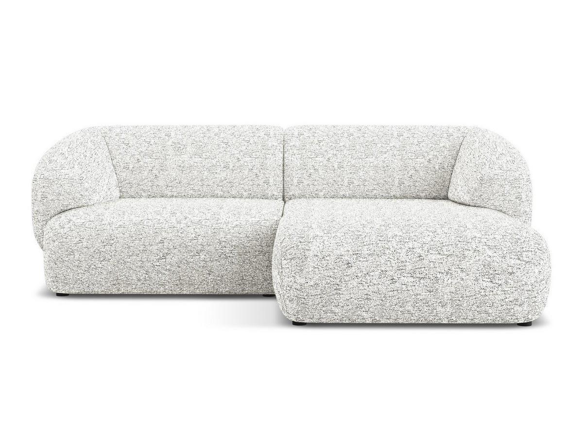 ECKSOFA rechts Strukturstoff Stoff Weiß - Beige/Schwarz, Kunststoff/Textil (230/98cm) - Makamii