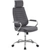 CHEFSESSEL Stoff Dunkelgrau - Chromfarben/Dunkelgrau, Textil/Metall (60/117/67cm) - CLP
