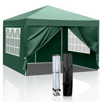 PAVILLON 3 x 3 m wasserdicht UV Schutz 50+ mit 4 Seitenteilen Grün - Grün, Textil (255/300/300cm)