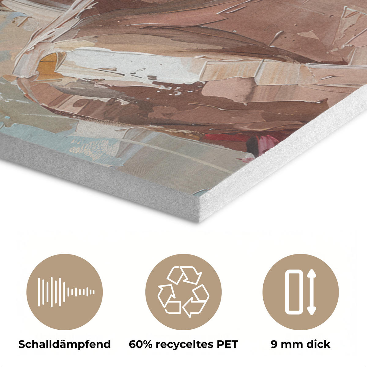 AKUSTIKPANEEL Frau - Porträt - Modern 90x90 cm - Altrosa, Textil (90/0.9/90cm) - MuchoWow