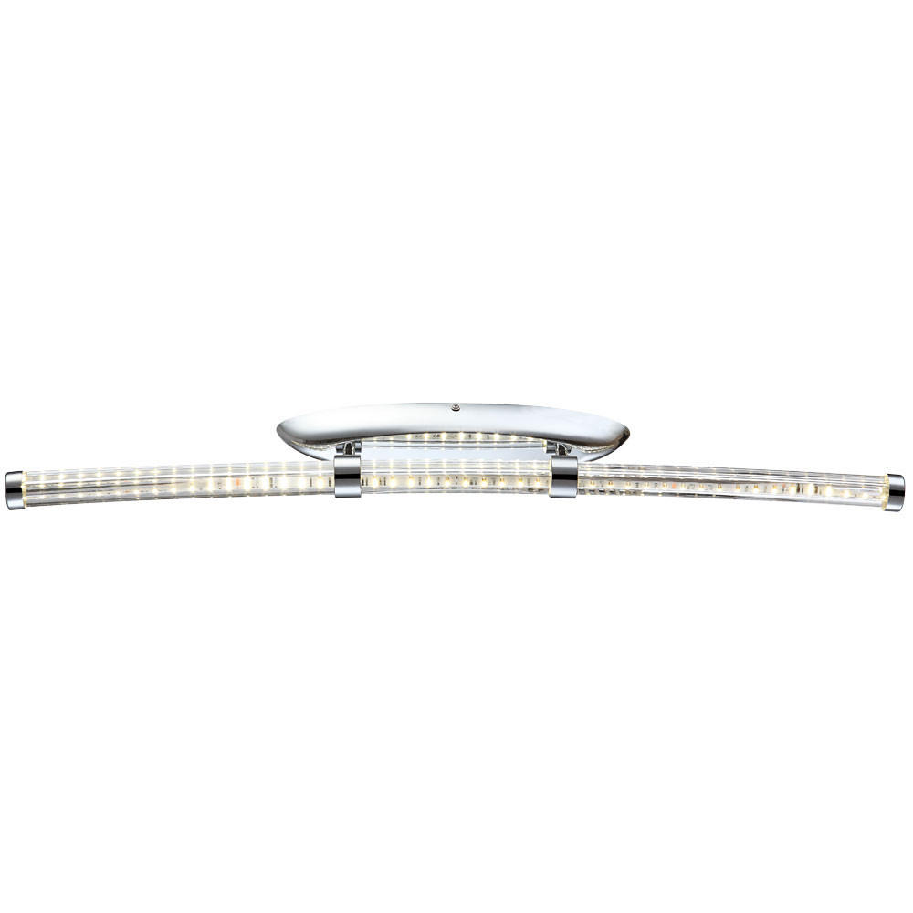 LED WANDLEUCHTE Candy Chrom Silber - Silberfarben, Metall (7/11/81.4cm) - Globo Lighting