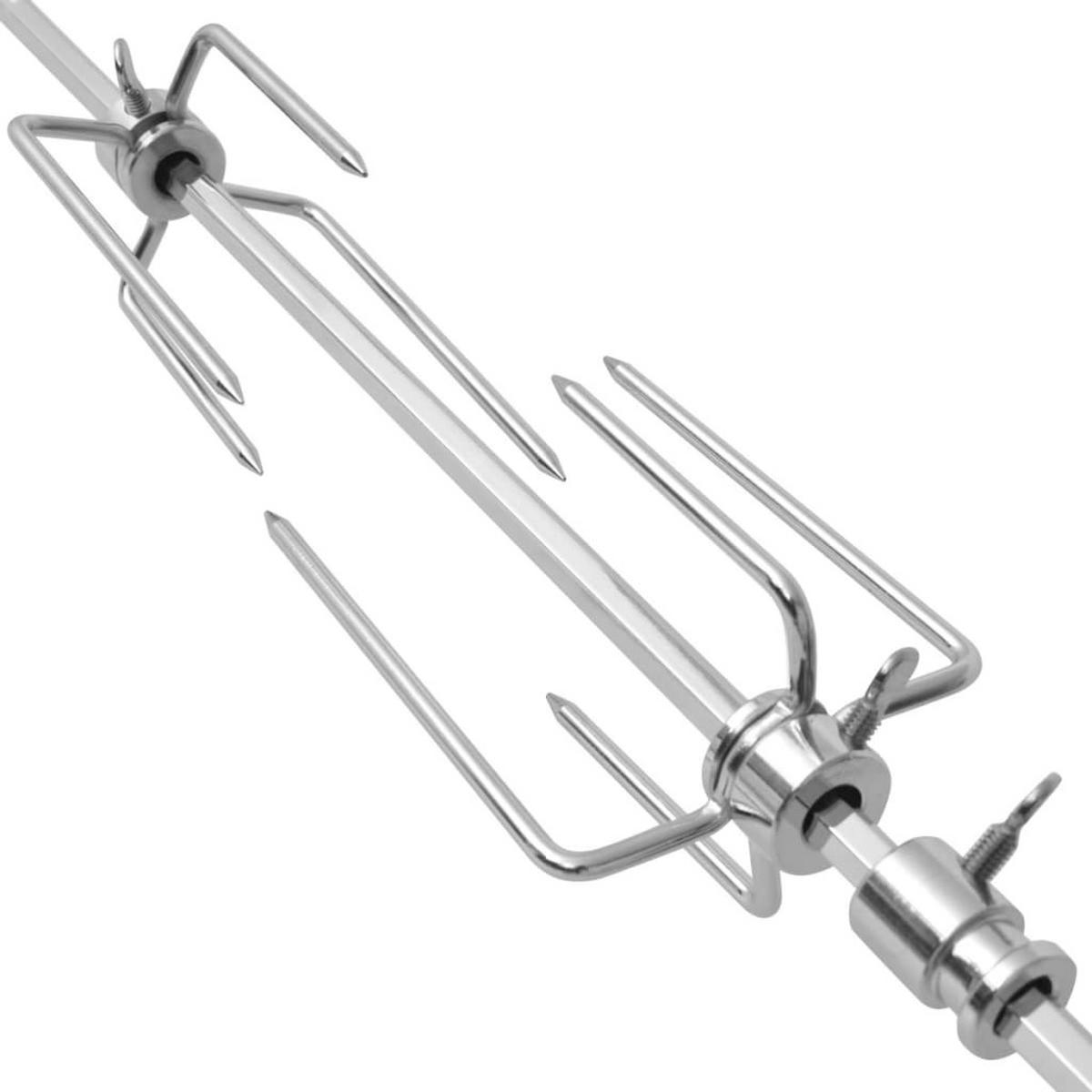 GRILLSPIESS Mit Motor Stahl 1000 Mm - Chromfarben, Metall (9.3cm) - vidaXL