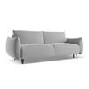 3-SITZER SOFA mit Schlaffunktion Samt Stoff Grau - Schwarz/Grau, Textil/Metall (230/86/105cm) - Makamii